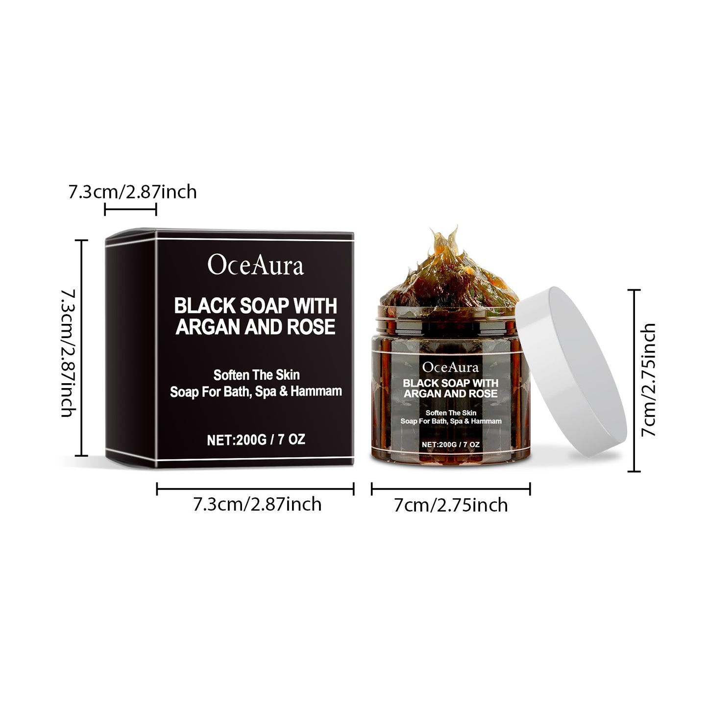 Natural Black Soap Deep Cleansing Exfoliating Body Scrub