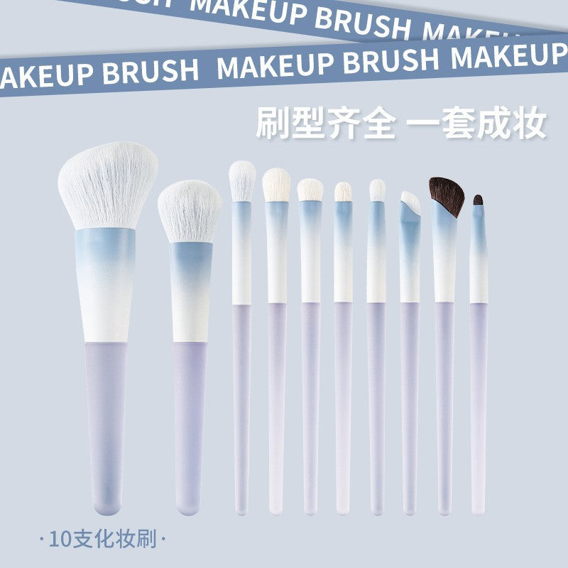 10-Piece Makeup Brush Set | Blush, Powder & Eyeshadow Brushes