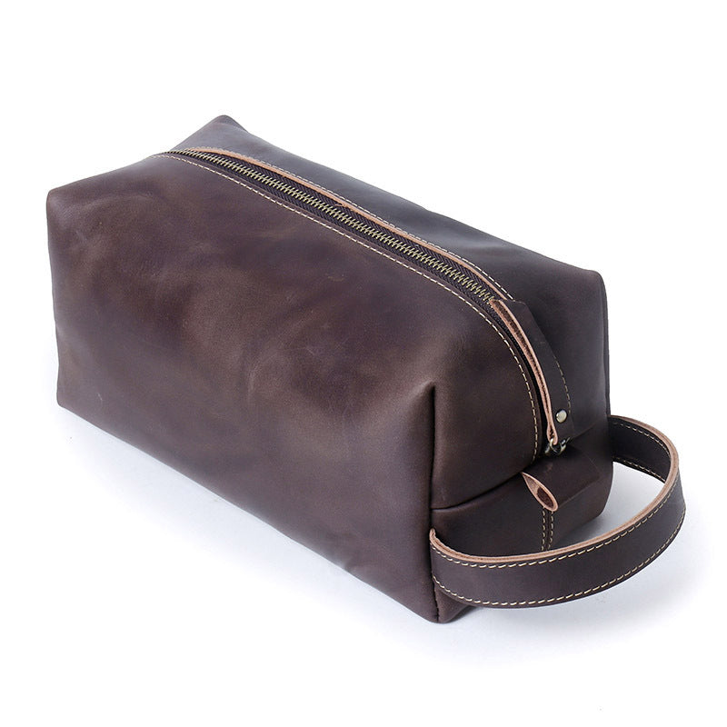 Stylish Genuine Leather Hand Wash Bag for Men | Large Capacity