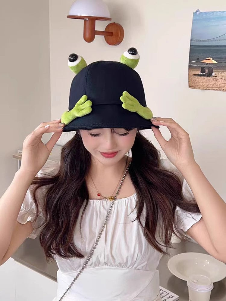 Cute Big Eyes Frog Bucket Hats | Stylish Sun Protection Cap