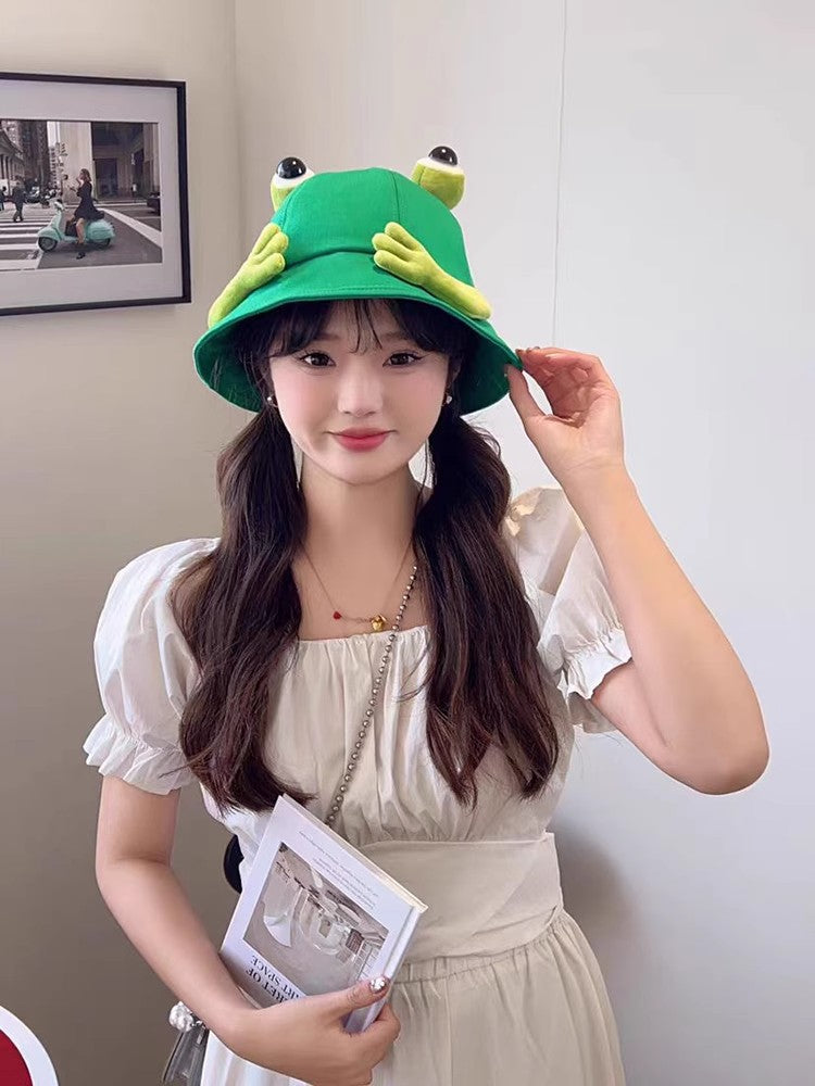 Cute Big Eyes Frog Bucket Hats | Stylish Sun Protection Cap