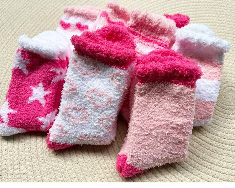 Cozy Heart-Shaped Floor Socks for Women | Warm & Non-Shedding