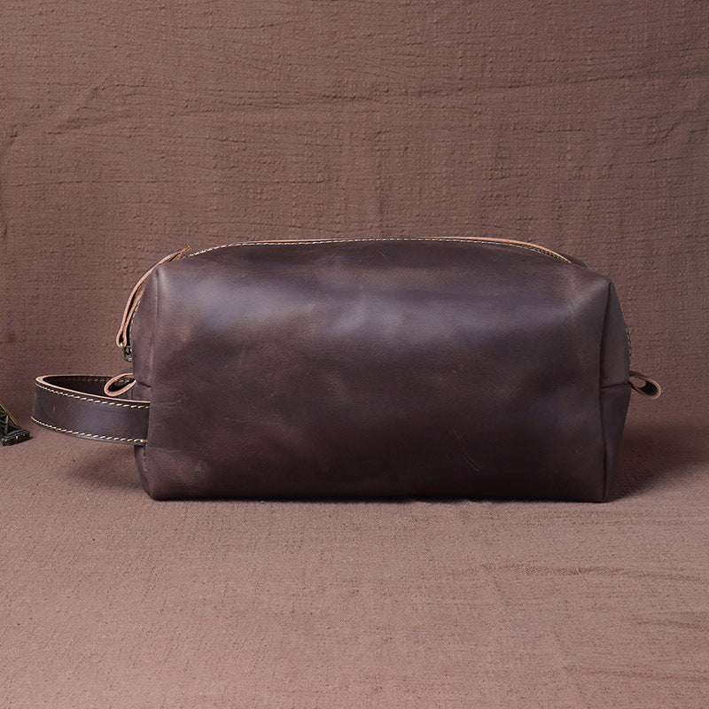 Stylish Genuine Leather Hand Wash Bag for Men | Large Capacity