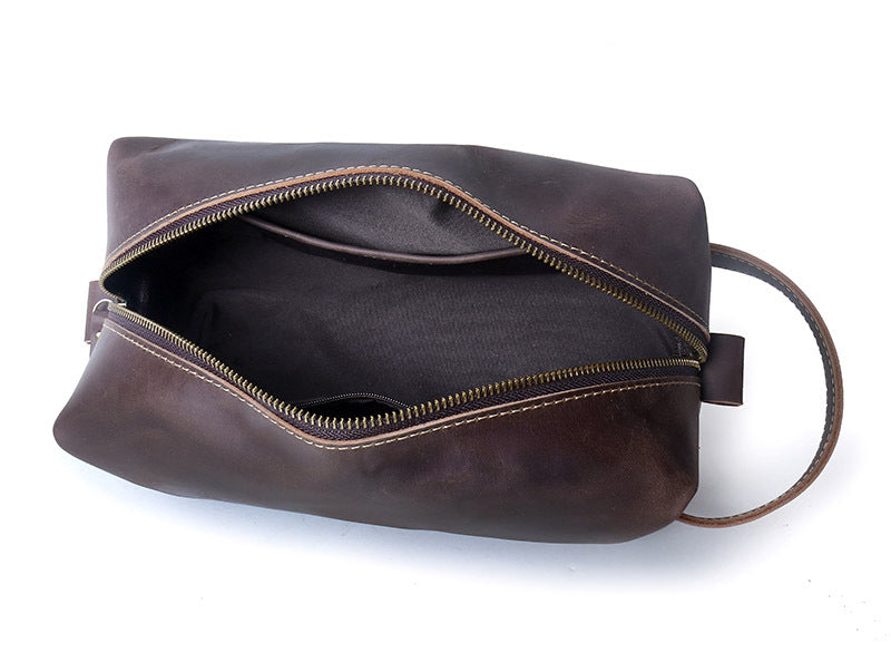 Stylish Genuine Leather Hand Wash Bag for Men | Large Capacity