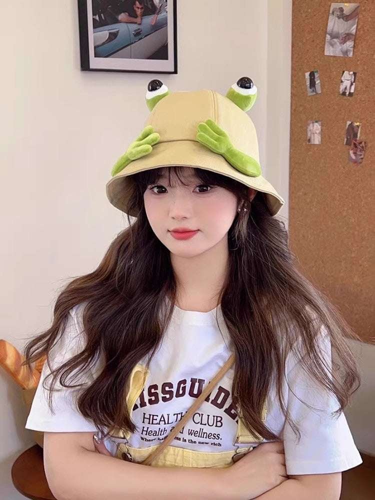 Cute Big Eyes Frog Bucket Hats | Stylish Sun Protection Cap