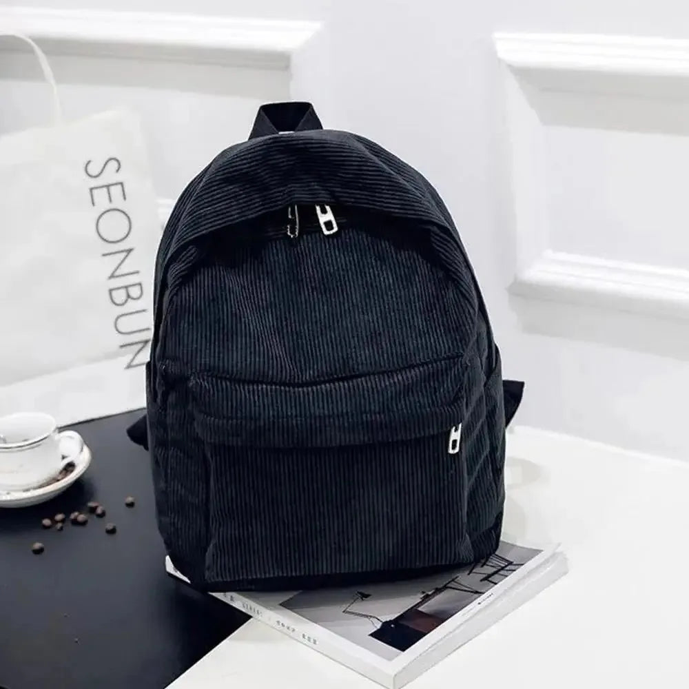 Trendy Corduroy Backpacks for Students | Stylish School Bags
