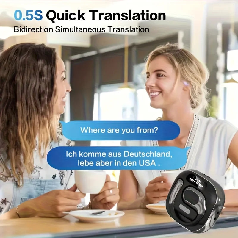 AI Real-Time Translator Bluetooth Headphones | Multi-Language TWS Earbuds