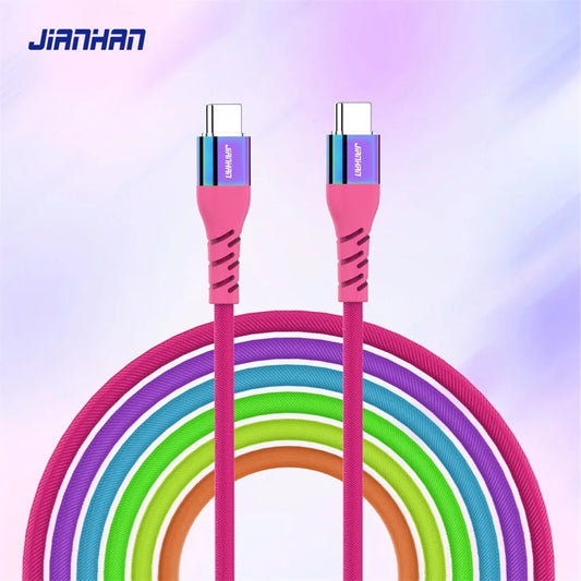 USB C to USB C Cable | 60W Fast Charging Rainbow Braided Cable