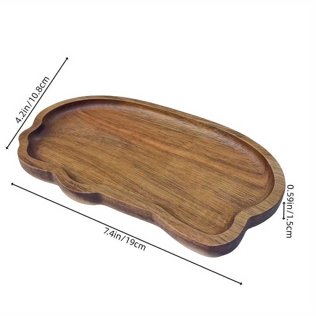 Multi-Functional Wooden Tea Tray for Home Decor & Kitchen Use