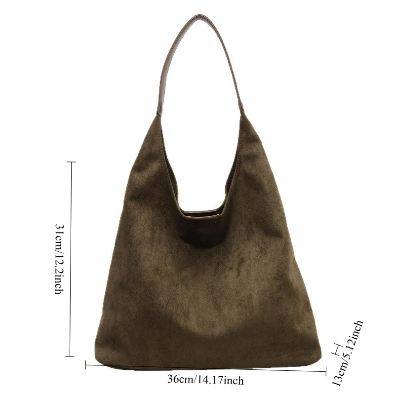 Stylish Winter Suede Shoulder Bag | Large Capacity Crossbody Bag