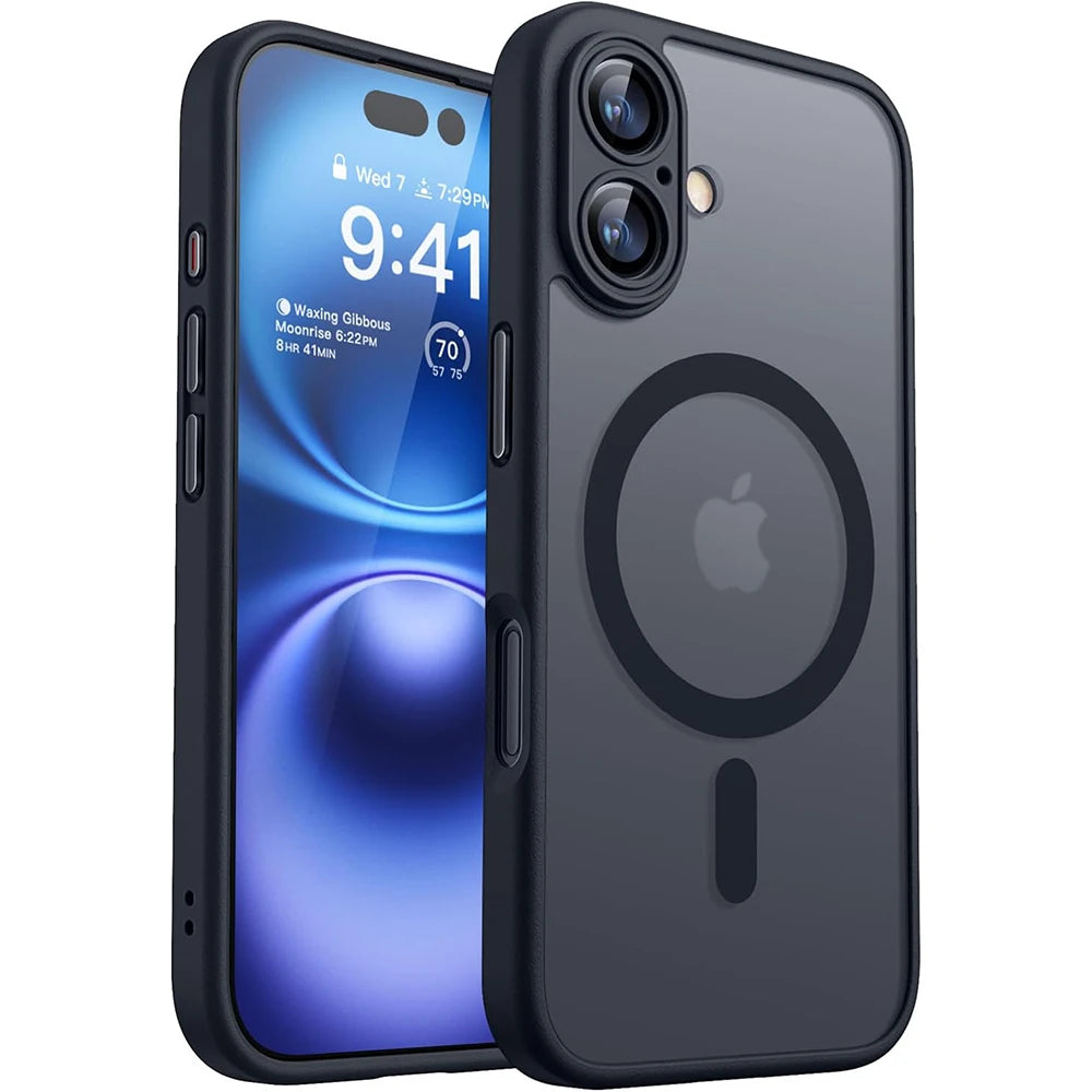 Magnetic Luxury Matte Translucent Shockproof Case for iPhone 16/15/14/13