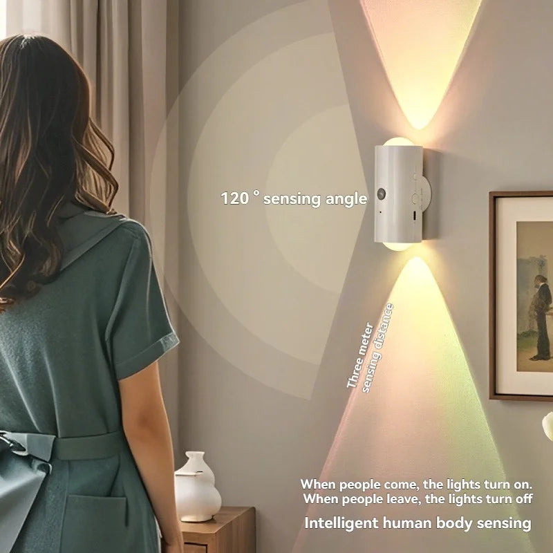 Luz de pared con sensor de movimiento de doble cabezal | 16 opciones de color RGB