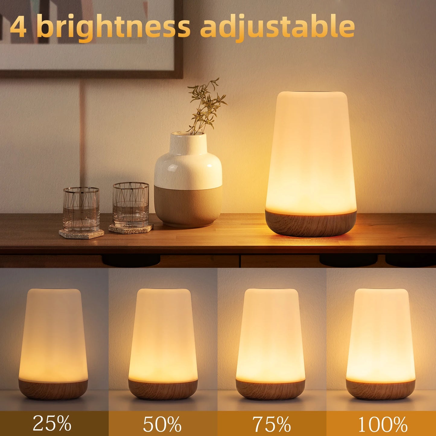 Lámpara de noche portátil RGB que cambia de color | Luz táctil regulable