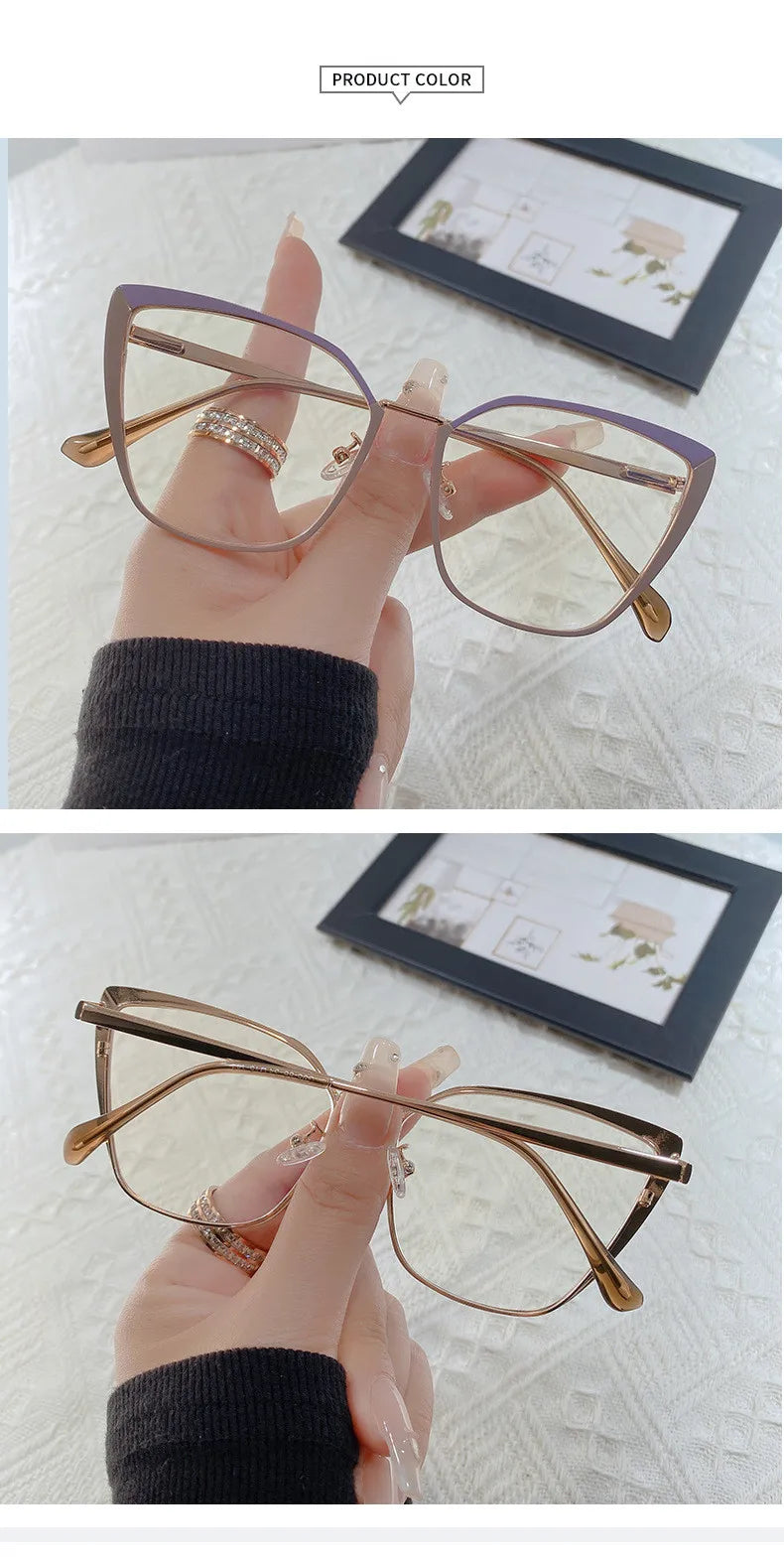 Retro Cat Eye Photochromic Reading Glasses for Women | Anti Blue Light