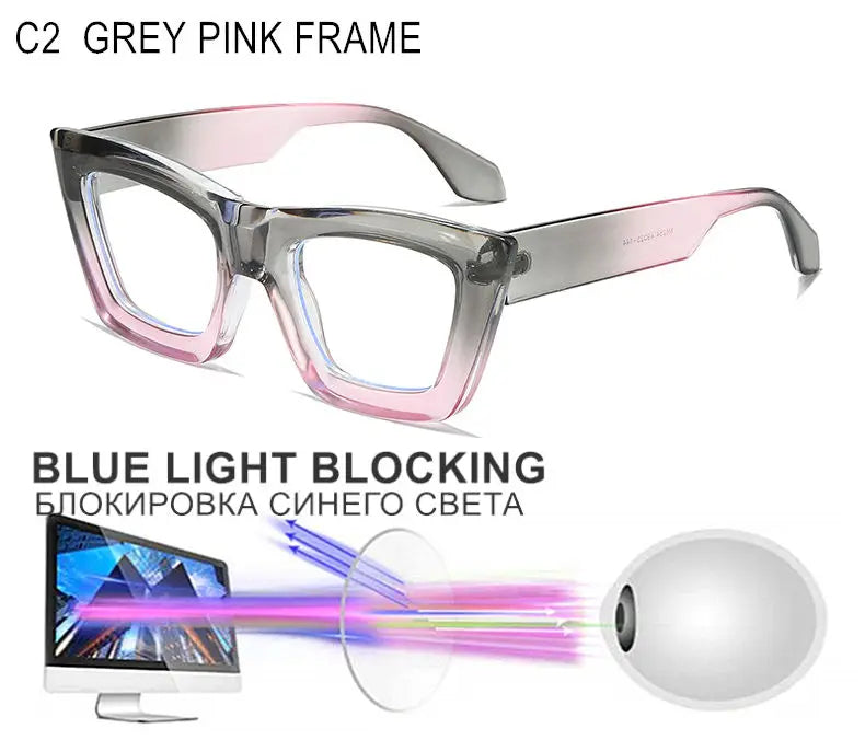 Custom Myopia Glasses | Stylish Butterfly Frame & Blue Light Blocking