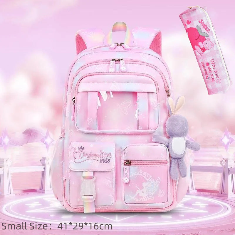 Cute Waterproof Rainbow Backpack for Girls | Spine Support Design