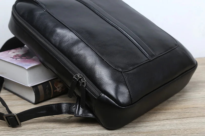 Men's Vintage Leather Backpack | High Capacity Computer Bag