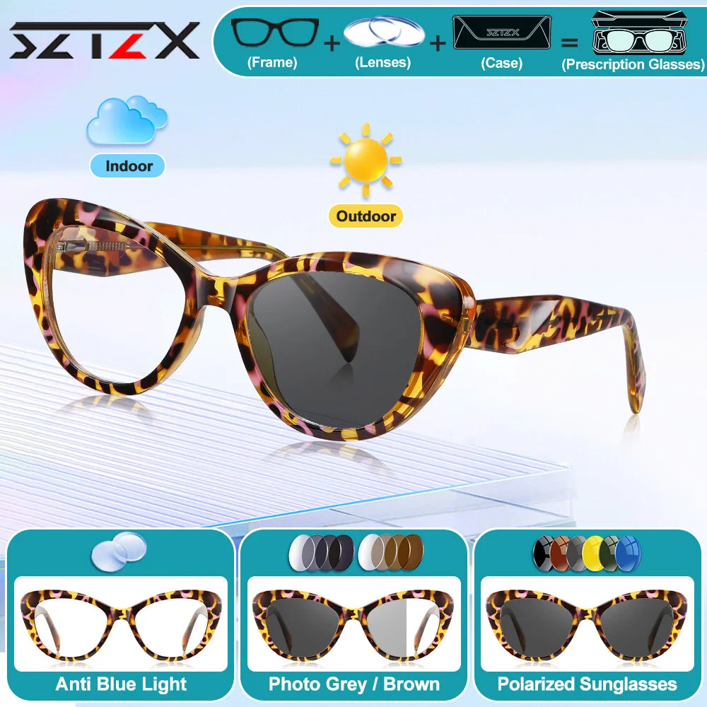 Stylish Retro Cat Eye Prescription Glasses | Anti-Blue Ray Protection
