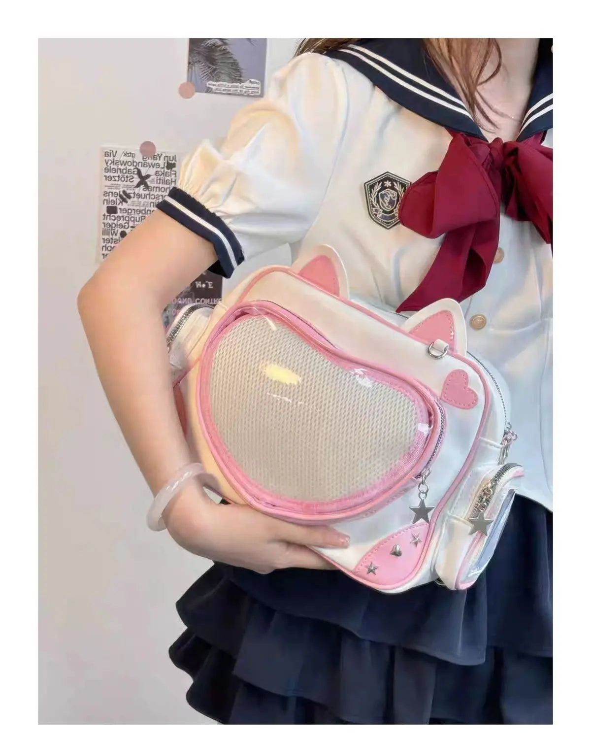 Cute Cat Rivet Backpack for Women | Chic Y2K Aesthetic Style