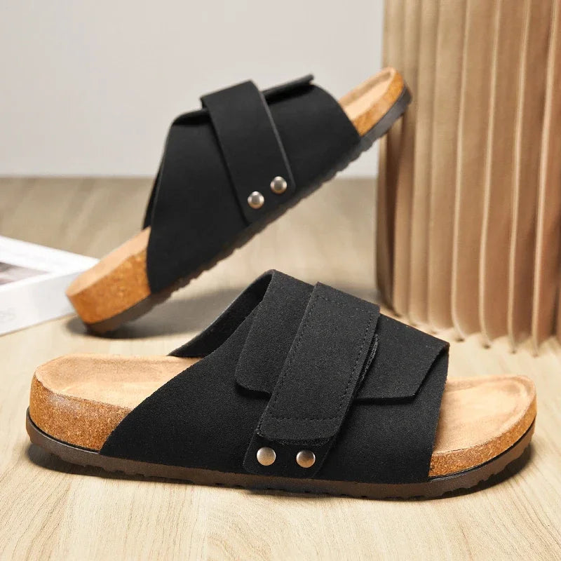 Stylish Cork Slippers for Men | Summer Beach Slides & Mules