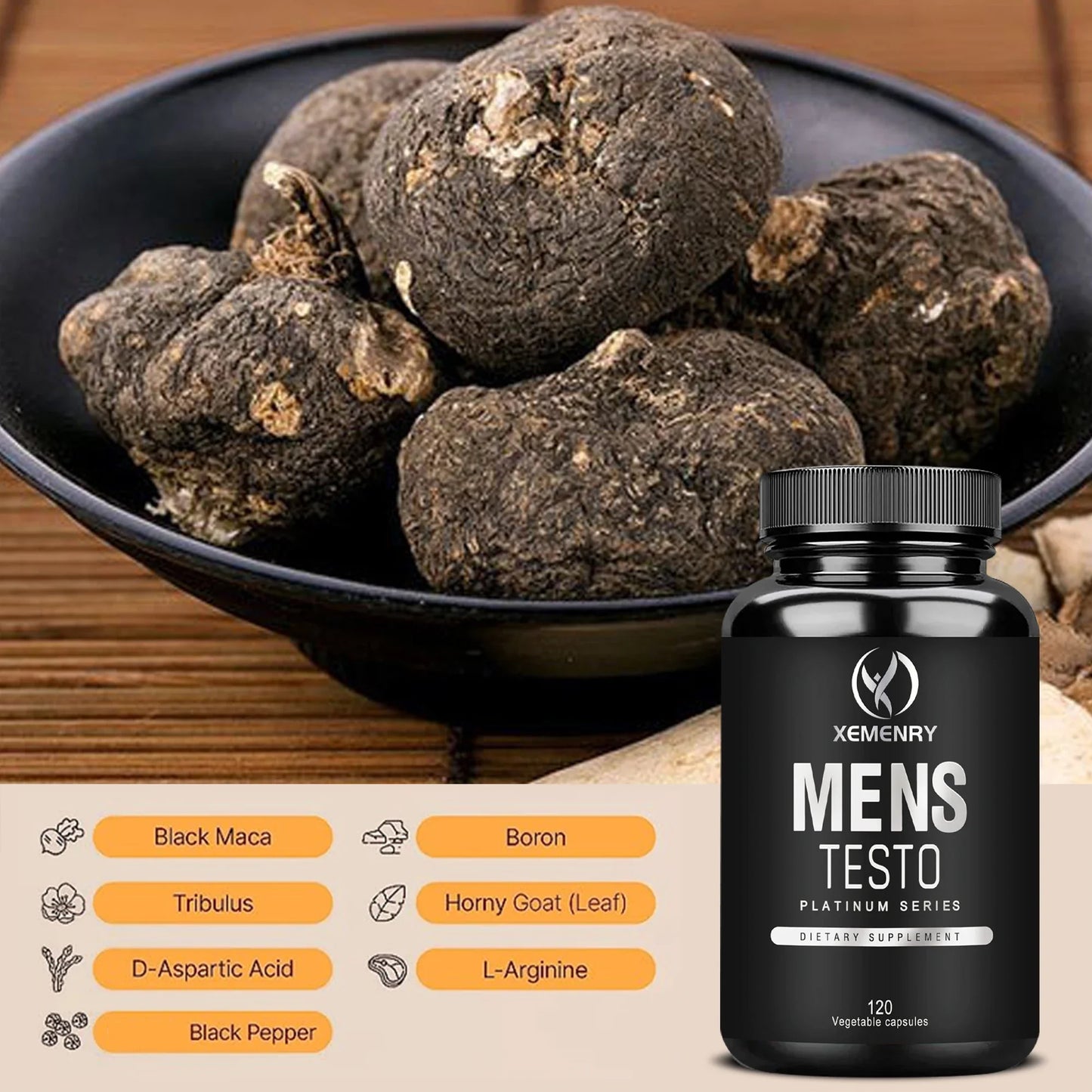 Men's Supplements for Energy and Muscle Growth | 120 Capsules