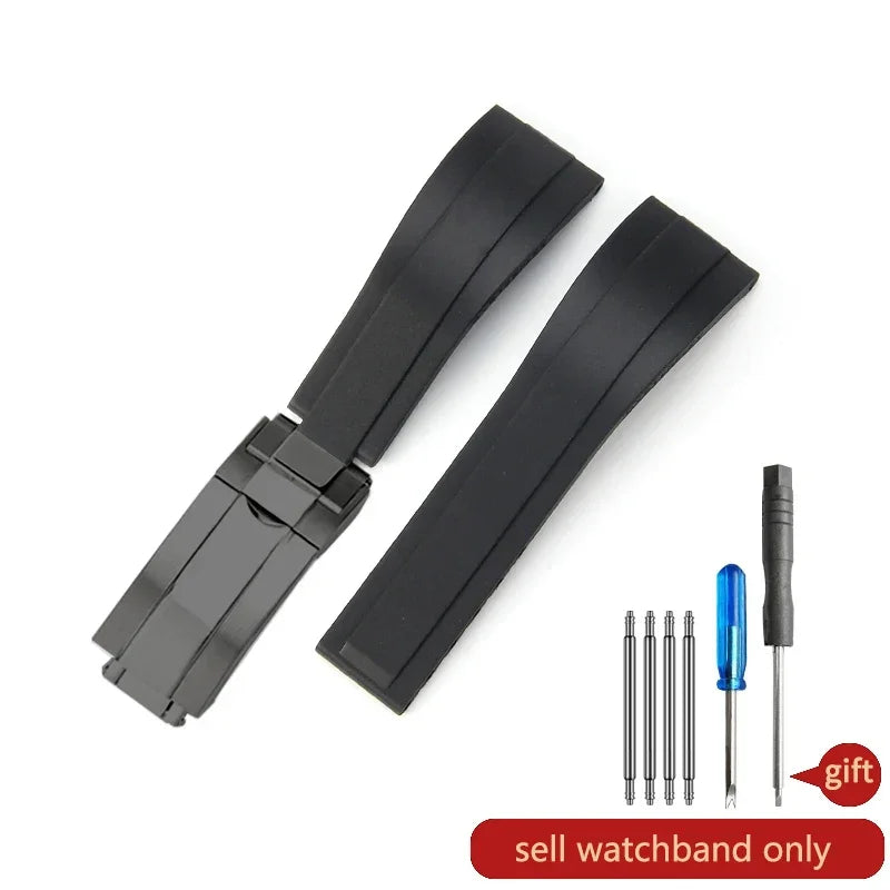Durable Stainless Steel Butterfly Buckle Watch Strap for Men