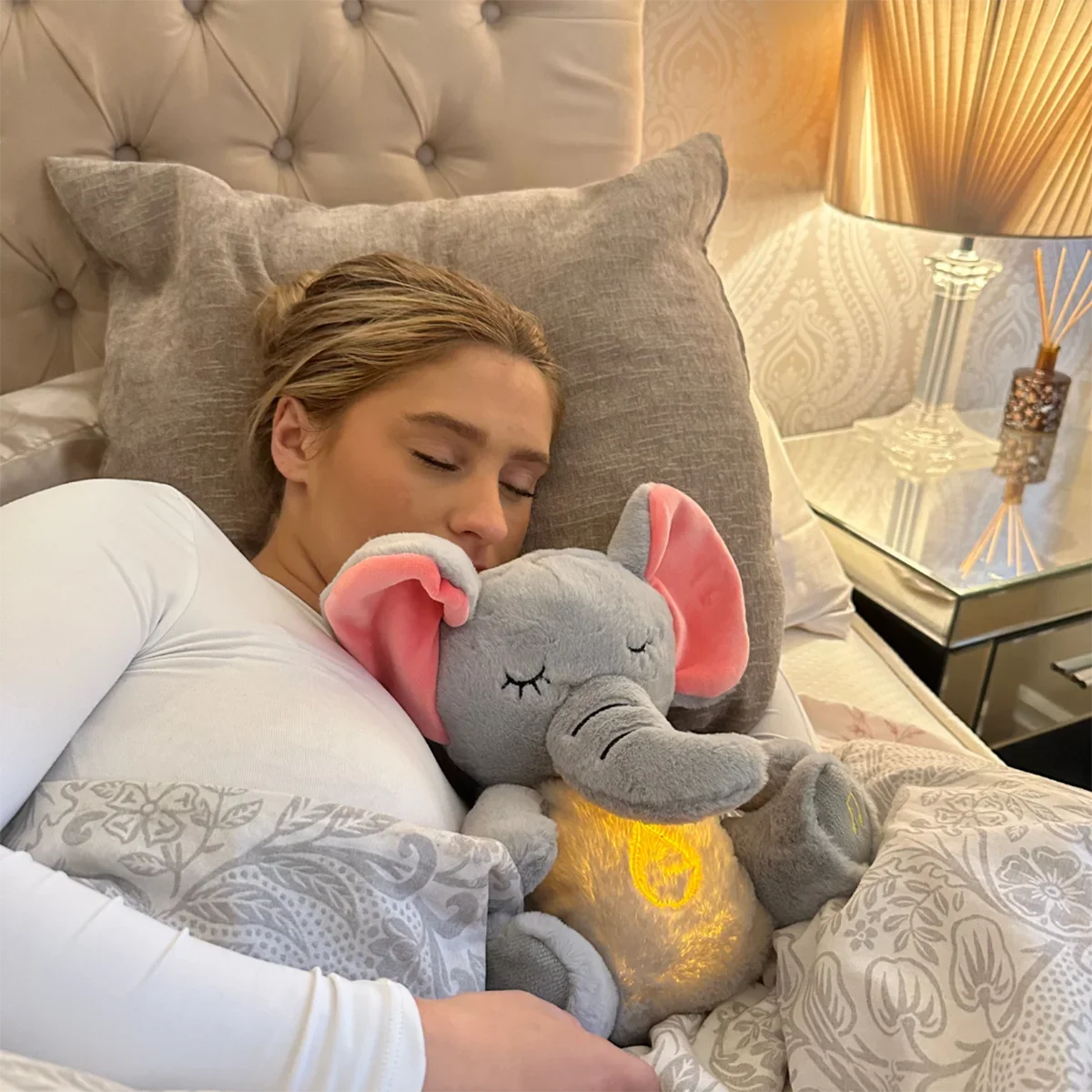 4 Modes Baby Soothing Elephant Plush Toy | Music & Light Companion