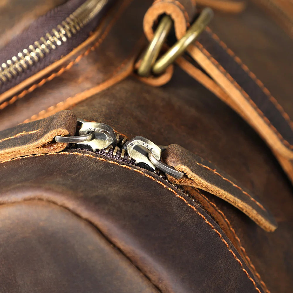 Vintage Genuine Leather Backpack | Stylish Outdoor Travel Bag