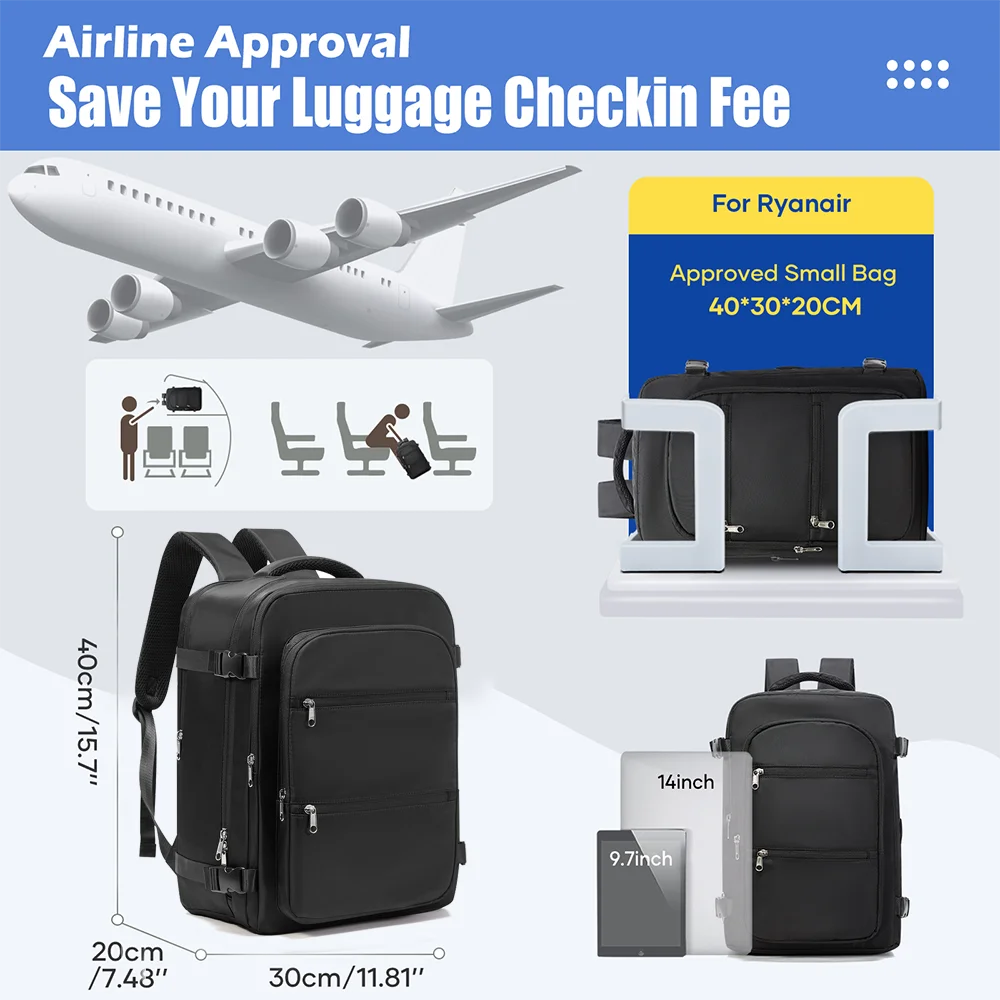 Versatile Travel Backpack | Cabin Laptop Bag with Vacuum Storage