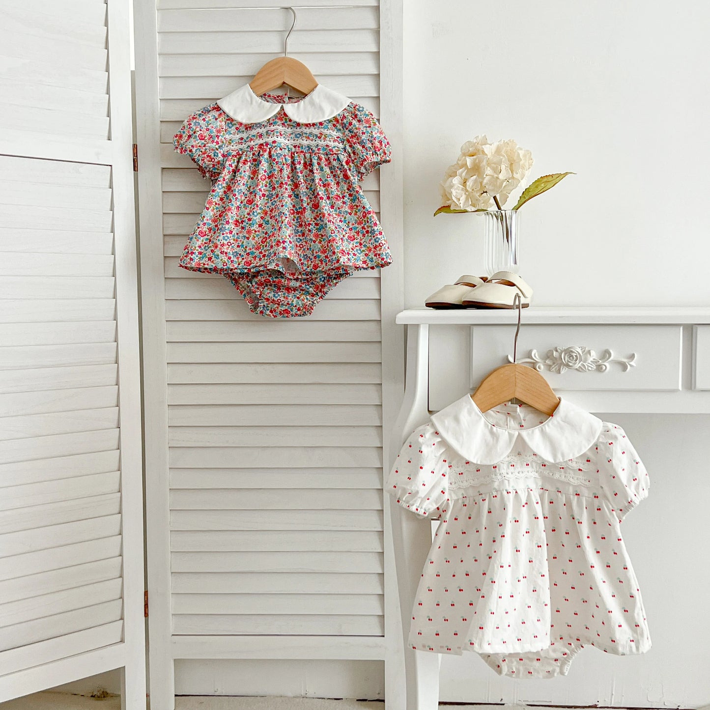 Summer Baby Girls Clothing Set | Floral Puff Sleeve Outfit