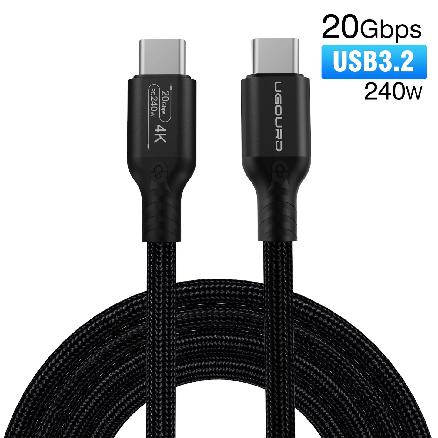 USB3.2 Gen2 Type C to Type C Cable | Fast 240W Charging Cord