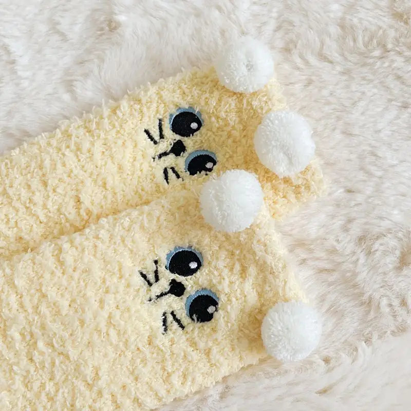 Cute Women's Winter Fluffy Socks | Cozy Fuzzy Animal Crew Socks