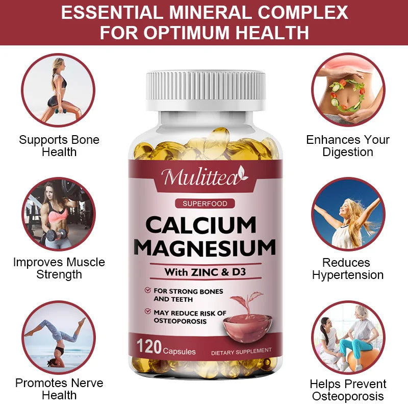 Calcium Magnesium Zinc D3 Capsules | Boost Bone & Muscle Health