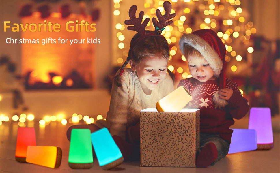 Lámpara de noche portátil RGB que cambia de color | Luz táctil regulable