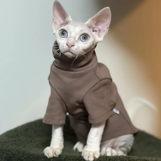 Ropa de algodón cómoda para gatos sin pelo y perros pequeños | Moda de invierno