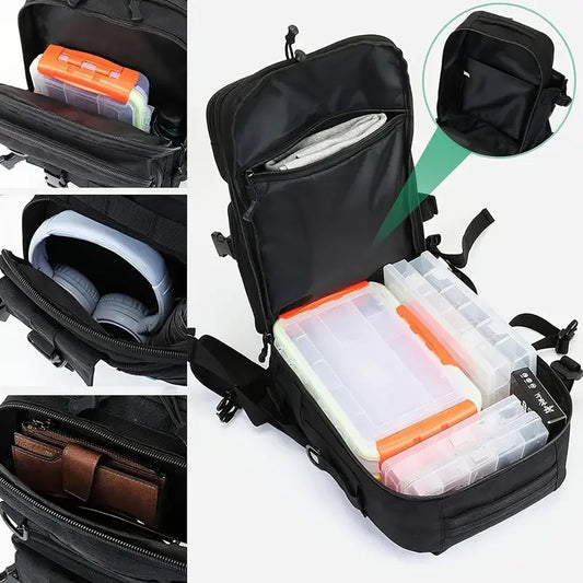 Mochila de pesca impermeable | Bolsa de almacenamiento de aparejos versátil