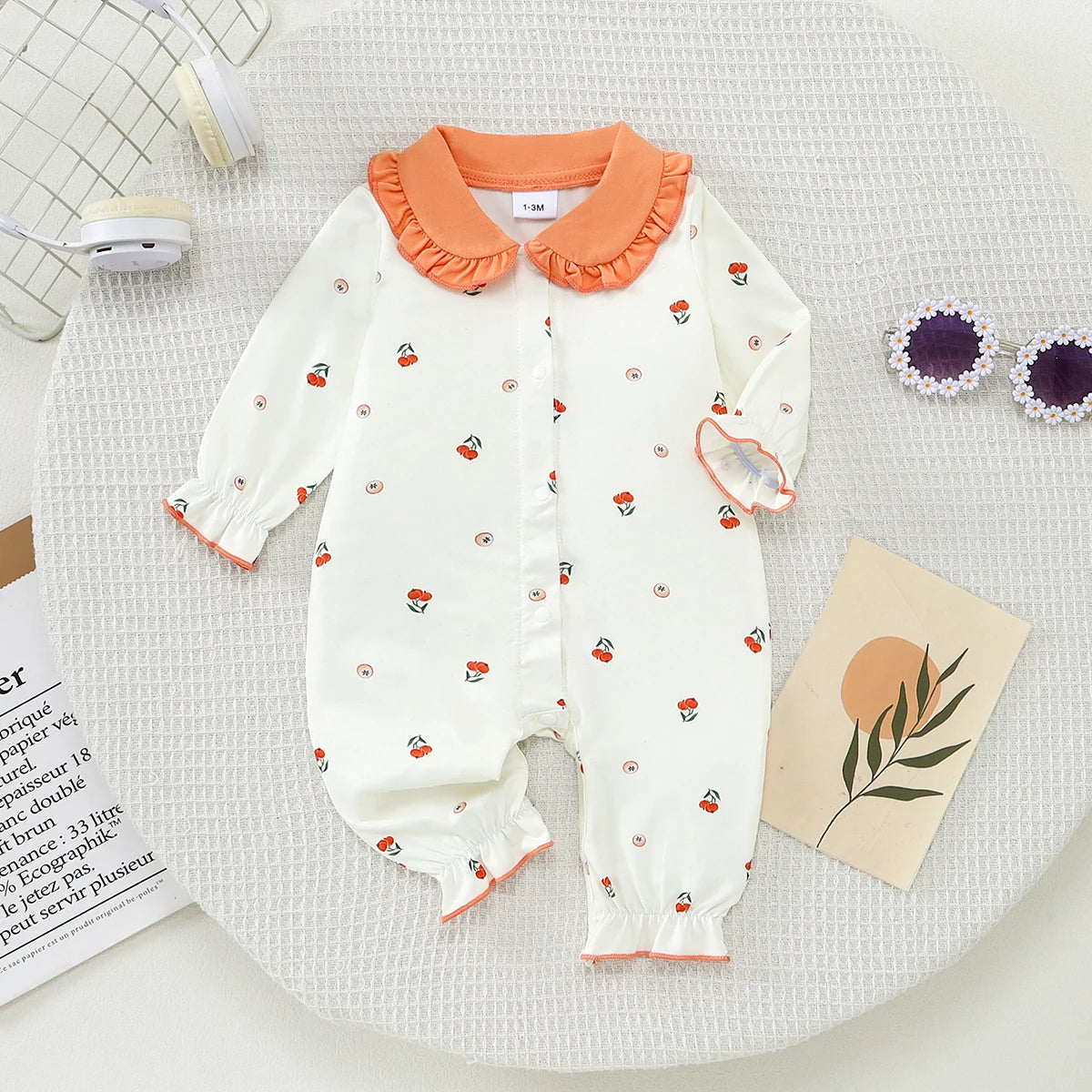 Cute Pumpkin Print Infant Romper | Adorable Baby Halloween Outfit