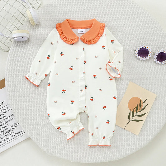 Mameluco de bebé con estampado de calabaza | Bonito traje de Halloween para bebé