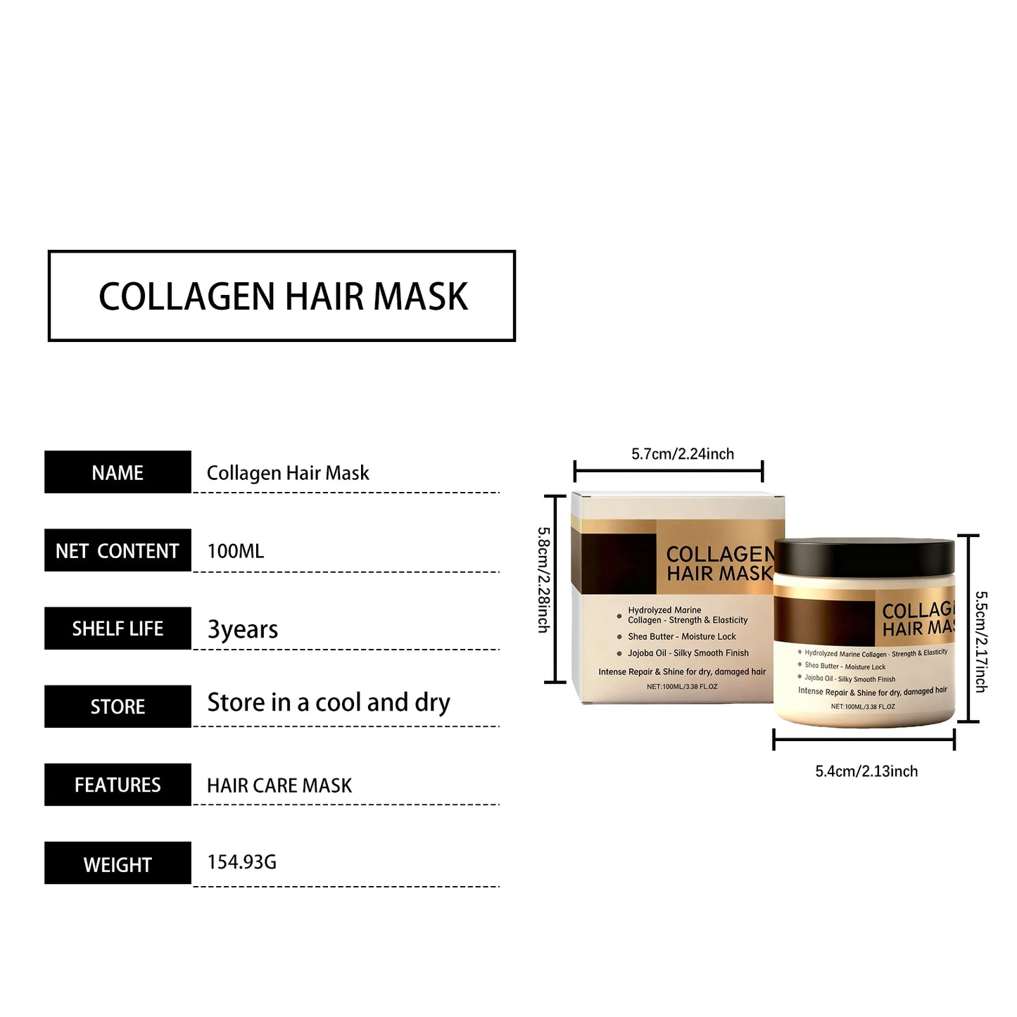 Collagen Hair Mask for Damaged Hair | Deep Conditioning Treatment