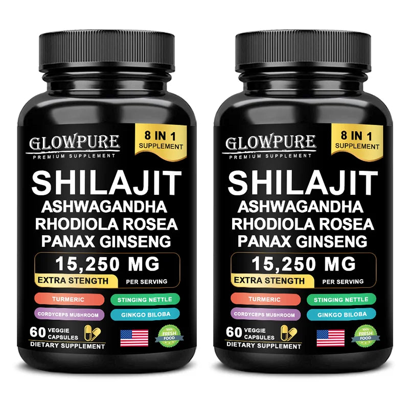 8-in-1 Shilajit Supplement with Ginseng & Ashwagandha