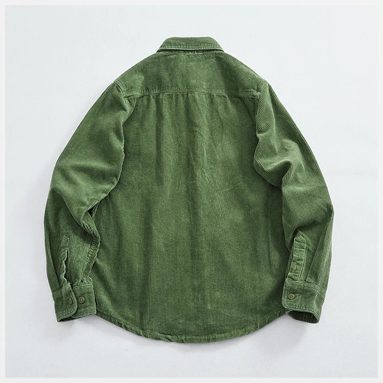 Men's Chunky Corduroy Long Sleeve Shirt | Stylish Autumn Essential