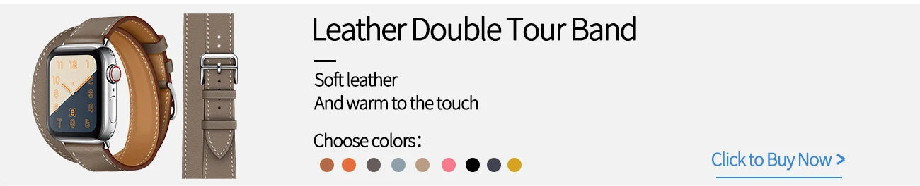 High-Quality Calfskin Leather Single Tour Band for Smartwatch