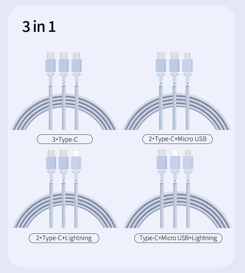 5-in-1 Multi USB Charging Cable | Fast Charger Cord Connector