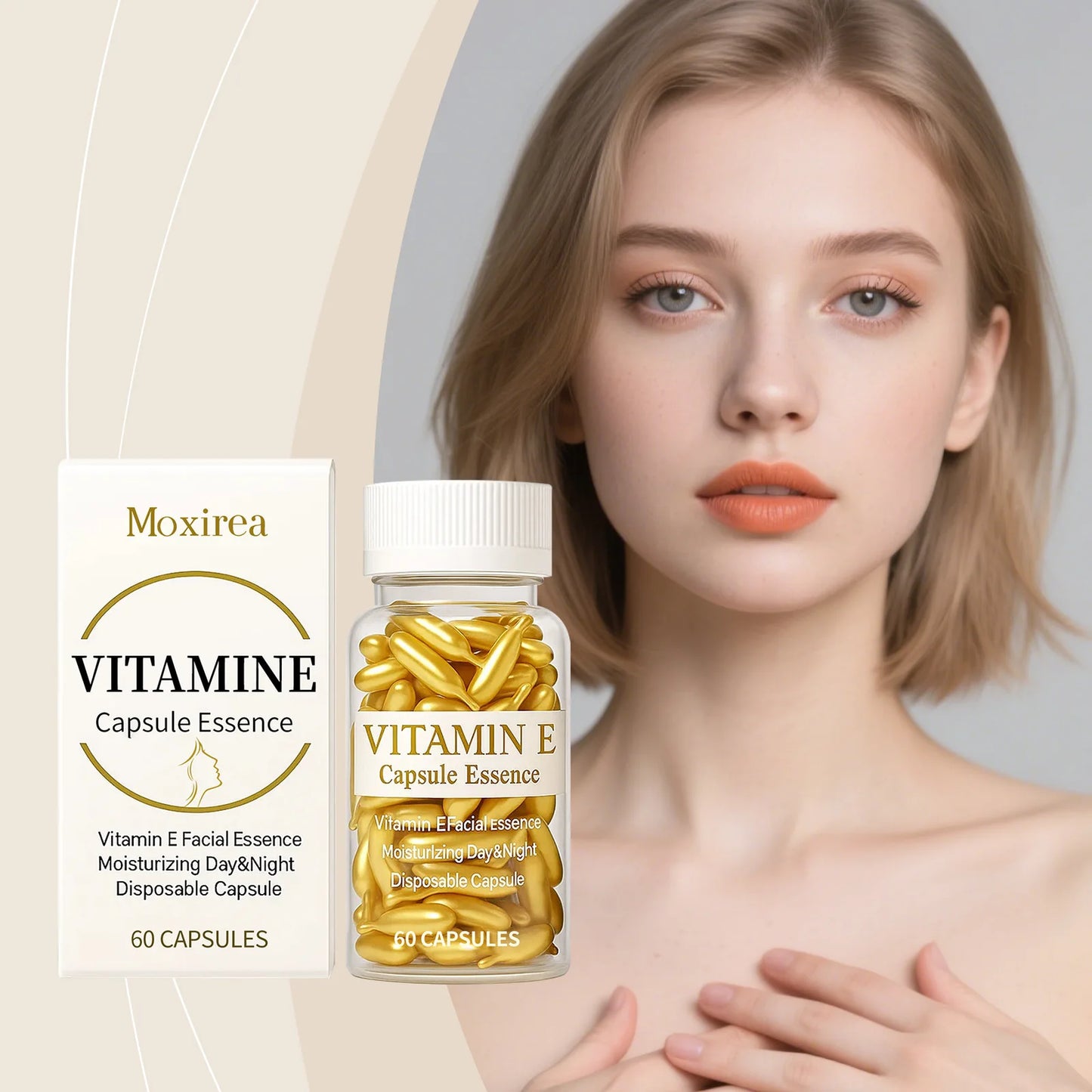 Vitamin E Face Serum Capsules for Deep Hydration and Firming