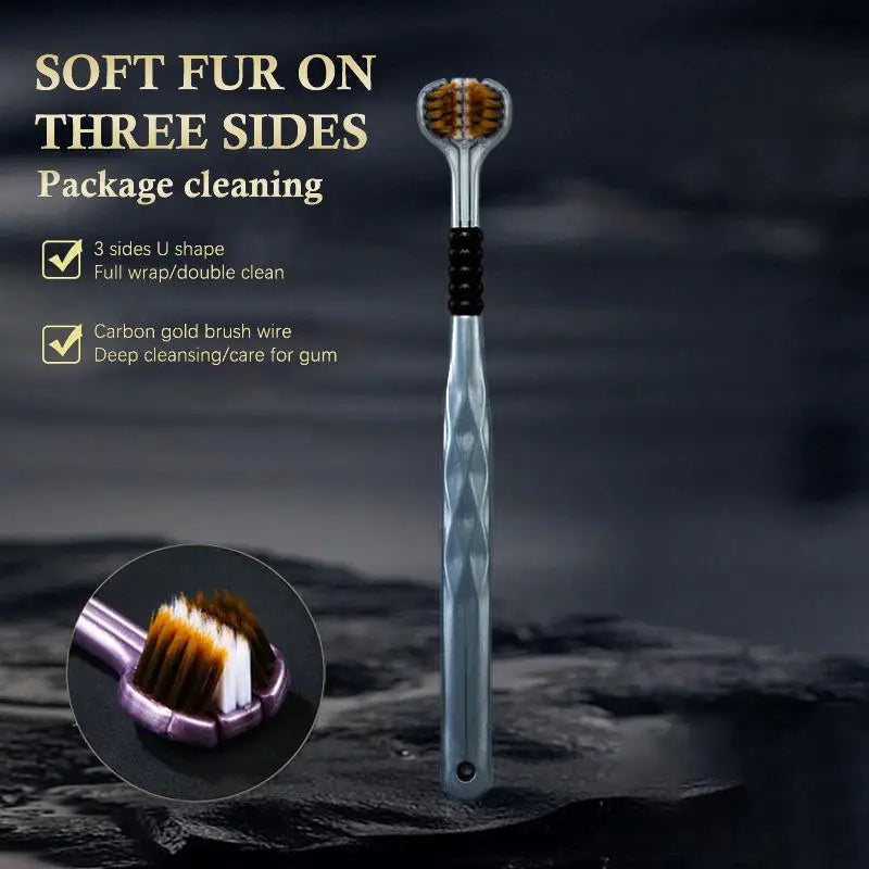 New 1PCS/2PCS/4PCS/8PC Three Sided Soft Bristled Toothbrush Adult Household Cleaning Gingival Protection Advanced Toothbrush