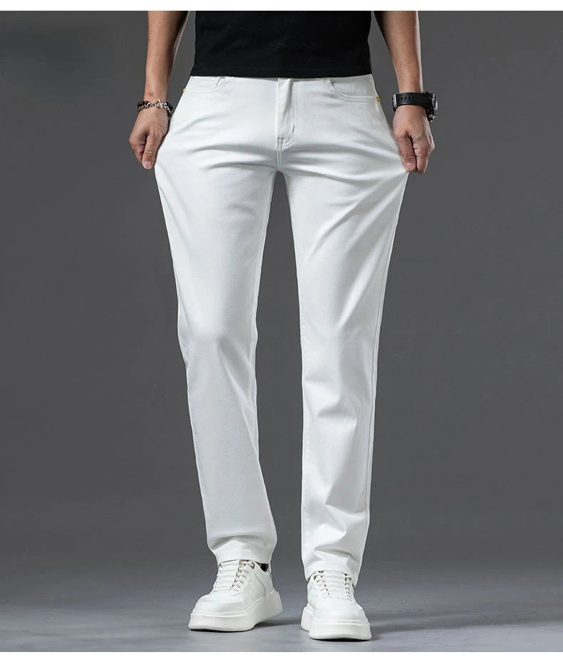 Men's Slim Casual Stretch Jeans | Smart Business Fashion Trousers
