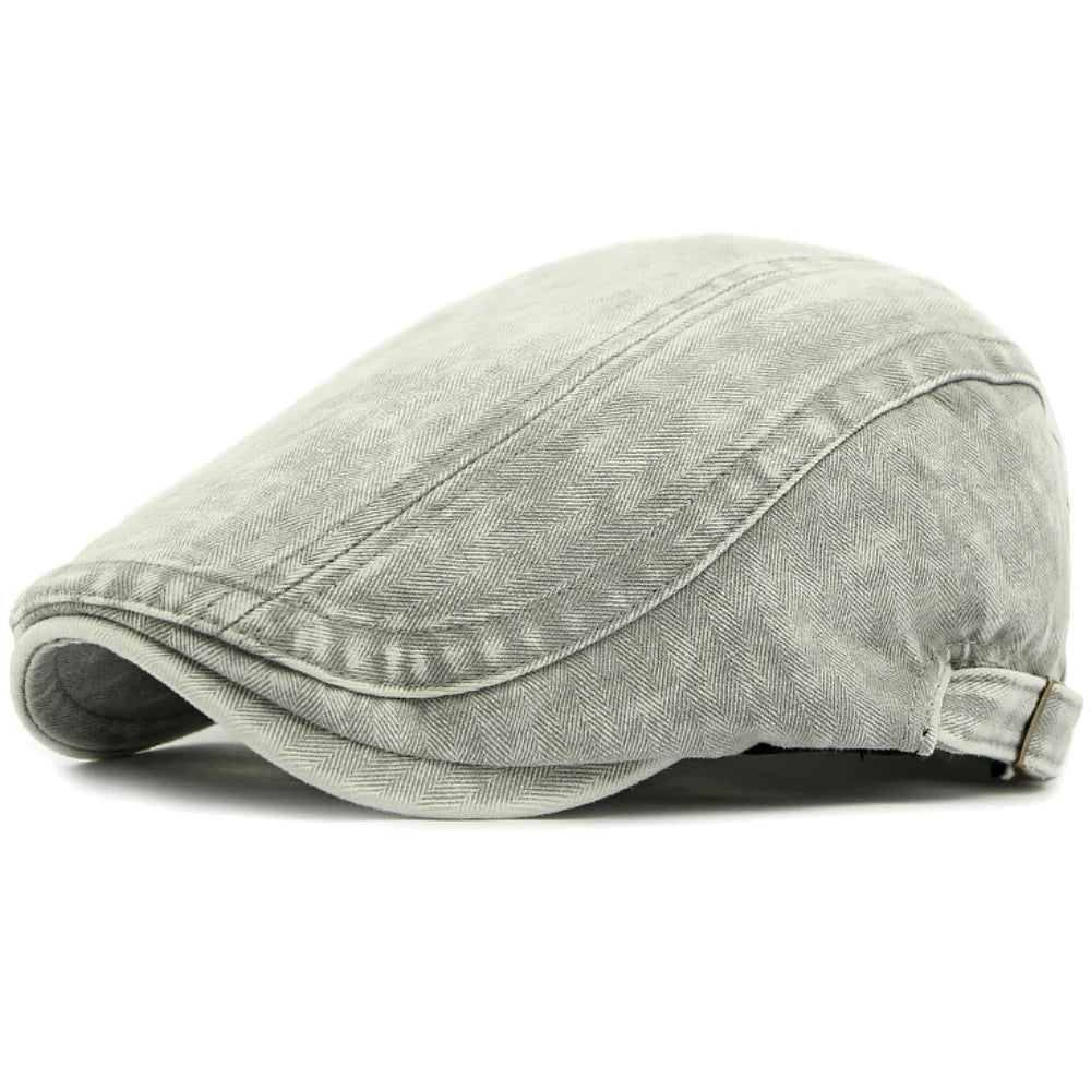 Unisex Adjustable Denim Beret Hat | Stylish Artist Cap
