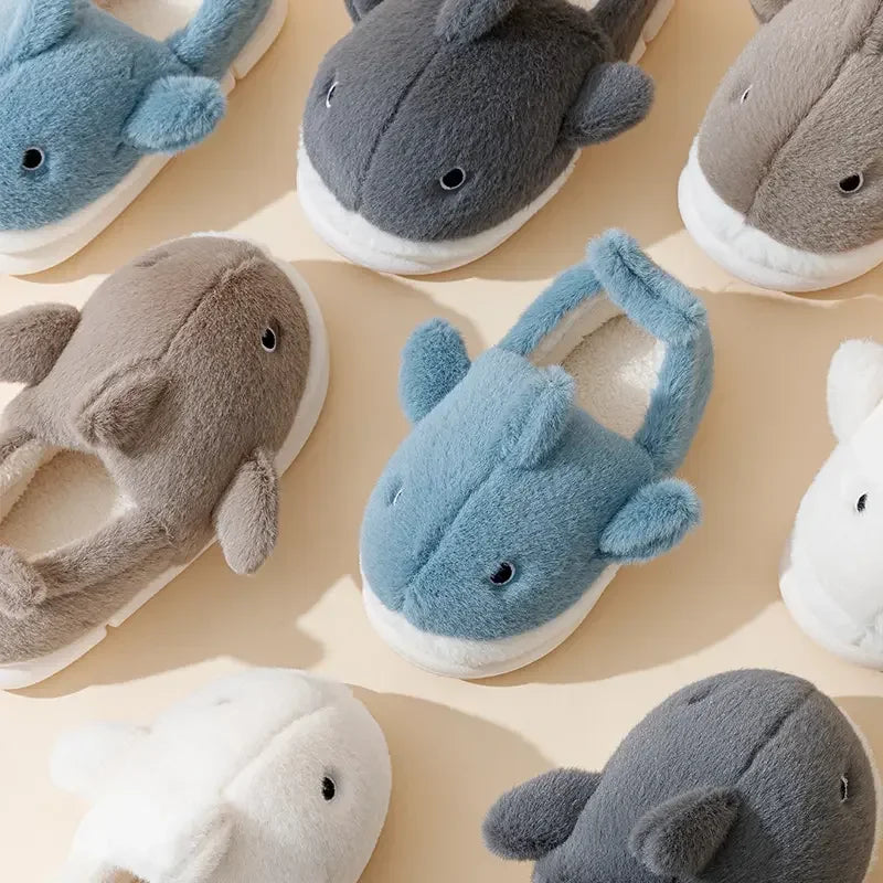 Cozy Shark Pattern Home Slippers for Men & Women | Warm Comfort