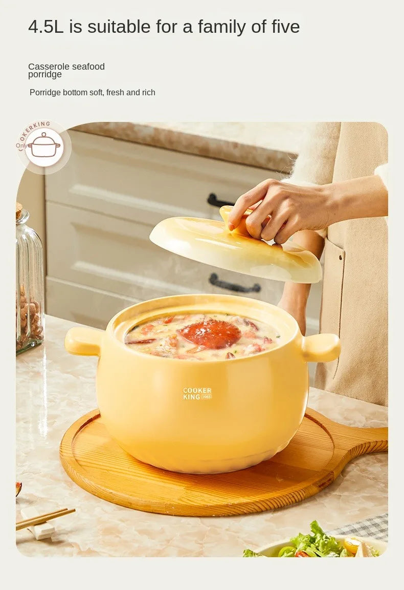 High-Temperature Resistant Ceramic Casserole Pot for Gas Stoves