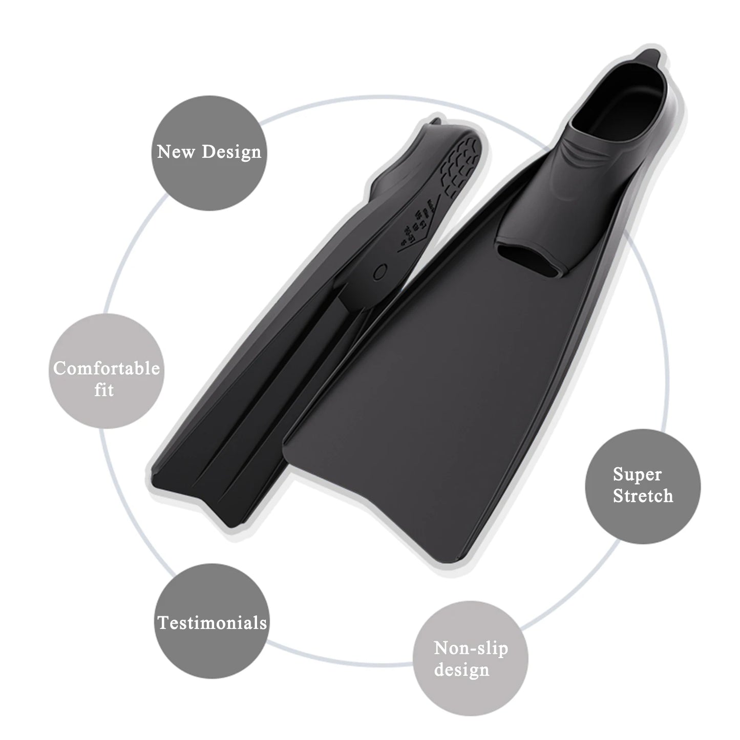 Professional Scuba Diving Long Fins | Comfortable Silicone Gear